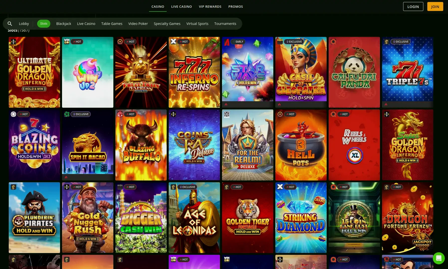 Interface mobile de Trickz Casino sur smartphone